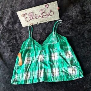 NWT Colsie Plaid Green Tank M